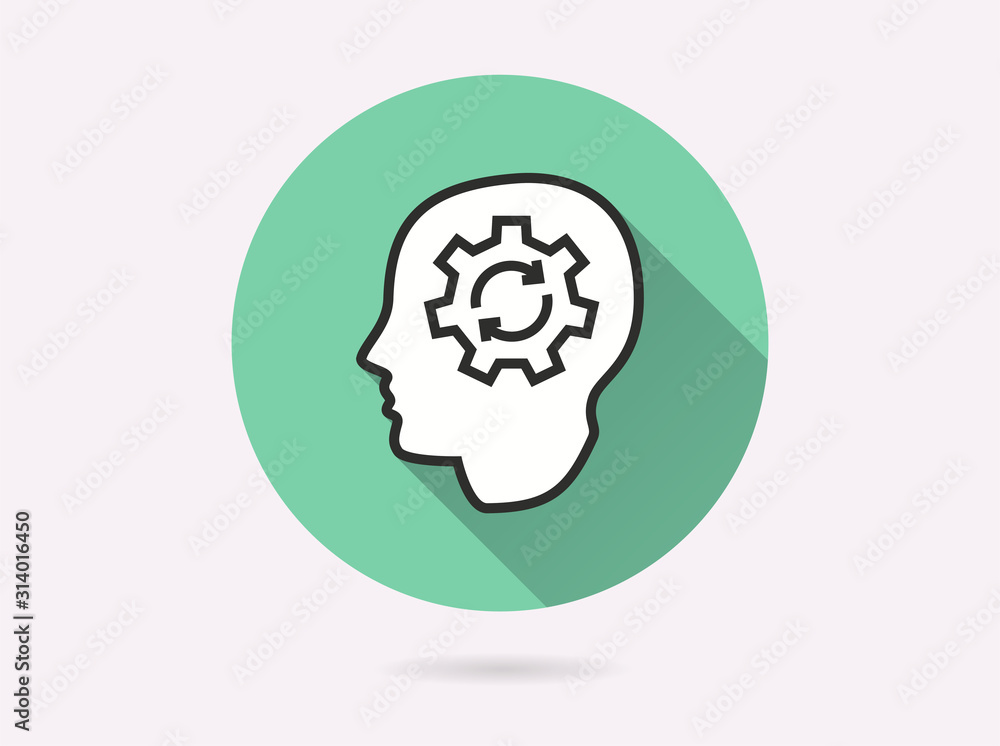 Aufkleber machine learning icon for graphic and web design.