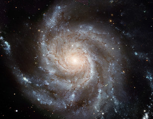 Pinwheel Galaxy. Space nebula. Cosmic cluster of stars. Outer space background