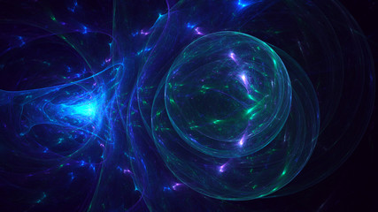 Fractal 3D rendering abstract and shiny background