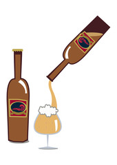 ビール瓶のイラスト。