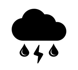 chmura z deszczem i burzą ikona