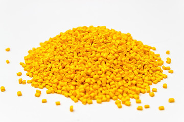 Polymeric dye. Colorant for plastics. Pigment in the granules.