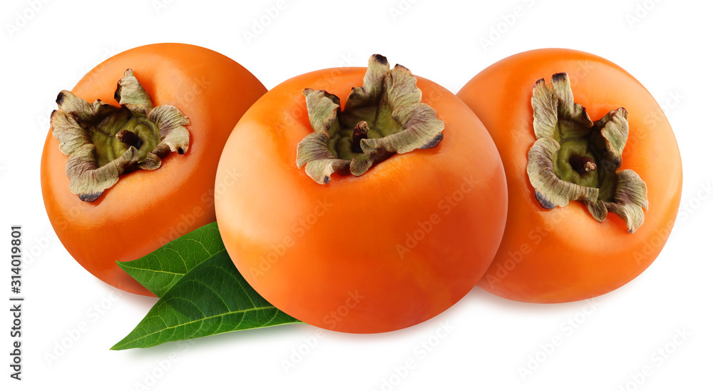 Wall mural persimmon isolated on a white background with a clipping path.