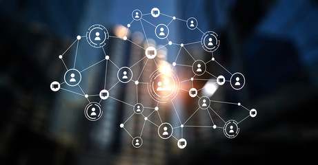 Concept of global networking . Mixed media