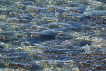 Photograph of seawater surface. Water texture.