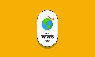 World War Badge Sticker Design Flat