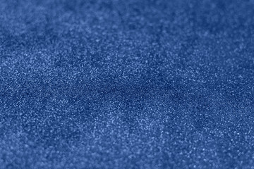 Banner. Color of the Year 2020. Christmas dark classic blue background for Happy New Year greeting card. Copy space for text. Defocused.