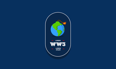 World War Badge Sticker Design Flat
