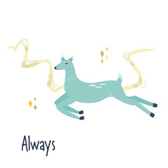 Vector flat illustration of patronus stag, deer