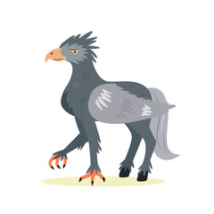 Funny cute hippogriff in a flat vector style.