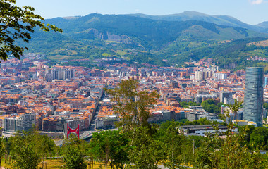 Panoramic view of Bilbao cityscape