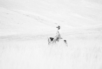 Cowgirl in Black and White