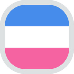 Obraz premium Heterosexual Flag proposed design, rounded square shape icon on white background, vector illustration