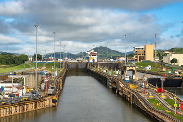 Fototapeta na wymiar Panama Canal Miraflores Locks