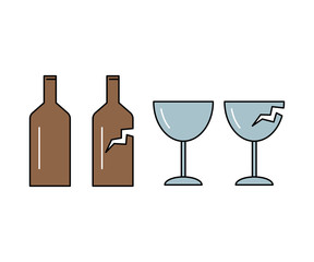 割れ物（ビンやグラス）のゴミのアイコン