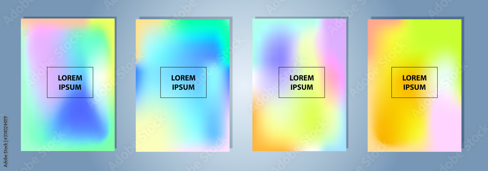 Aufkleber set of abstract vector gradient backgrounds. colorful texture for your design. mobile app template
