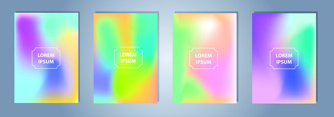 Set of abstract vector gradient backgrounds. Colorful texture for your design. Mobile app template