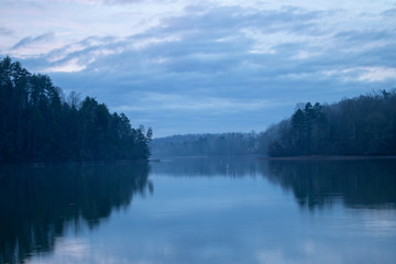 Fototapeta na wymiar Lake access with blue hint