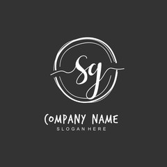 Handwritten initial letter S G SG for identity and logo. Vector logo template with handwriting and signature style.