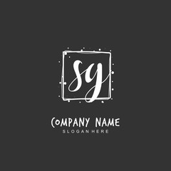 Handwritten initial letter S G SG for identity and logo. Vector logo template with handwriting and signature style.