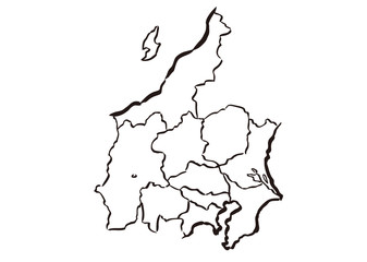 日本地図・関東甲信越地方