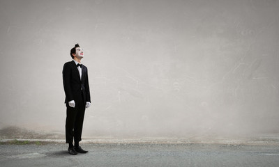 Obraz premium Young man mime. Mixed media