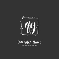 Handwritten initial letter Q G QG for identity and logo. Vector logo template with handwriting and signature style.