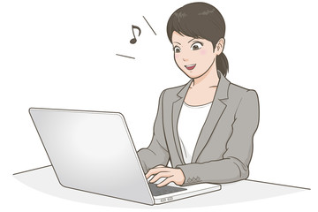パソコンで仕事をする女性