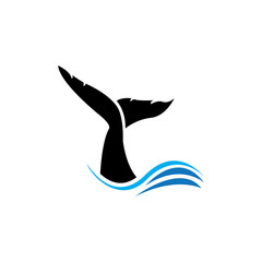Naklejka premium Whale tail icon vector illustration