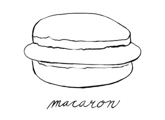 Macaron cake hand drawn illustration.
