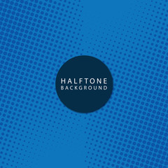Fototapeta na wymiar Blue Blurred Background With Halftone Effect