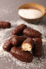 homemade chocolate bar with coconut