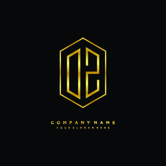 Fototapeta premium Letter DZ logo minimalist luxury gold color