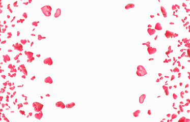 Red falling hearts Valentine day background