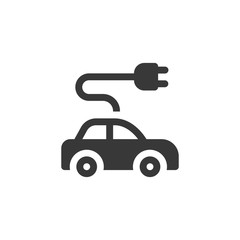Electric car icon. Stock vector illustration isolated on white background.