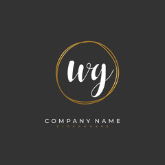 Handwritten initial letter W G WG for identity and logo. Vector logo template with handwriting and signature style.
