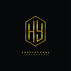 Letter HY logo minimalist luxury gold color