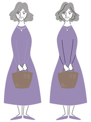 お洒落な年配女性（2パターン）