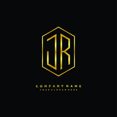 Letter JR logo minimalist luxury gold color