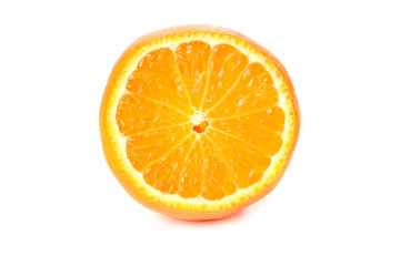 mandarin with slices isolated on white background
