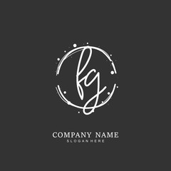 Handwritten initial letter F G FG for identity and logo. Vector logo template with handwriting and signature style.