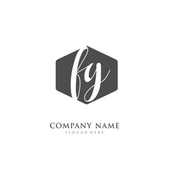 Handwritten initial letter F G FG for identity and logo. Vector logo template with handwriting and signature style.