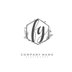 Handwritten initial letter F G FG for identity and logo. Vector logo template with handwriting and signature style.