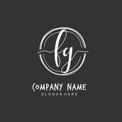 Handwritten initial letter F G FG for identity and logo. Vector logo template with handwriting and signature style.