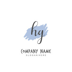 Handwritten initial letter H G HG for identity and logo. Vector logo template with handwriting and signature style.