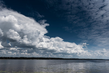 Naklejka na ściany i meble Daugava river in summer afternoon, Latvia.