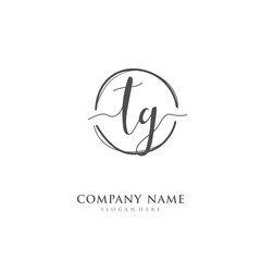 Handwritten initial letter T G TG for identity and logo. Vector logo template with handwriting and signature style.