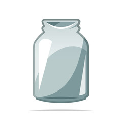 Empty jar vector isolated illustration