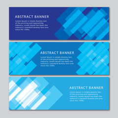 Abstract light blue banners set design