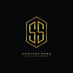 Letter SS logo minimalist luxury gold color